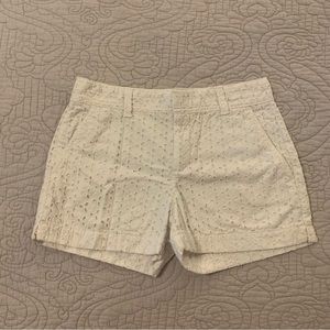 White Eyelet GAP Shorts
